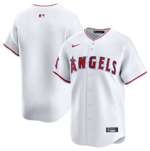Men%27s Los Angeles Angels Blank White Home Limited Baseball Stitched Jersey Dzhi->los angeles dodgers->MLB Jersey